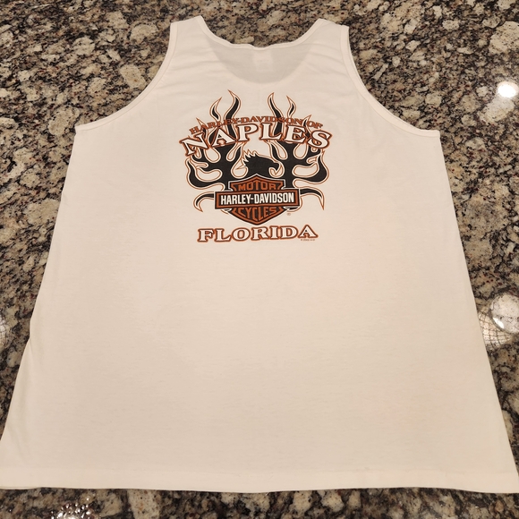 Vintage Harley-Davidson Of Naples, FL 2002/2008 White Tank Top - Picture 1 of 5